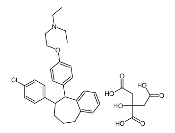 2-[4-[6-(4-chlorophenyl)-6,7,8,9-tetrahydro-5H-benzo[7]annulen-5-yl]phenoxy]-N,N-diethylethanamine,2-hydroxypropane-1,2,3-tricarboxylic acid Structure