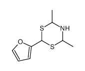 2-(furan-2-yl)-4,6-dimethyl-1,3,5-dithiazinane结构式