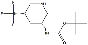 ((3R,5S)-5-(三氟甲基)哌啶-3-基)氨基甲酸叔丁酯结构式