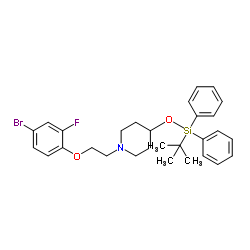 1-[2-(4-Bromo-2-fluorophenoxy)ethyl]-4-{[(2-methyl-2-propanyl)(diphenyl)silyl]oxy}piperidine图片