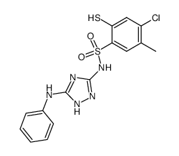 4-chloro-5-methyl-2-mercapto-N-(5-anilino-s-triazol-3-yl)benzenesulphonamide Structure