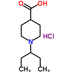 1-(3-Pentanyl)-4-piperidinecarboxylic acid hydrochloride (1:1) Structure