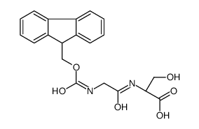 (2S)-2-[[2-(9H-fluoren-9-ylmethoxycarbonylamino)acetyl]amino]-3-hydroxypropanoic acid Structure