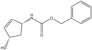 苯甲基 N-[(1R,4S)-rel-4-羟基环戊二烯-2-烯-1-基]氨基甲酯结构式