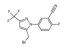1-(3-cyano-4-fluoro-phenyl)-3-trifluoromethyl-5-bromomethylpyrazole结构式