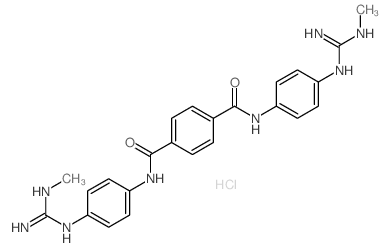 1,4-Benzenedicarboxamide,N1,N4-bis[4-[[imino(methylamino)methyl]amino]phenyl]-, hydrochloride (1:2) Structure