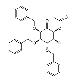 (1S,2S,3S,4R,5R)-3,4,5-tri(benzyloxy)-2-hydroxy-6-oxocyclohexyl acetate Structure