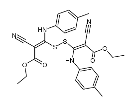 2,2'-dicyano-3,3'-bis-(4-methyl-anilino)-3,3'-disulfanediyl-bis-acrylic acid diethyl ester Structure