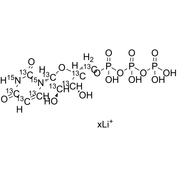 Uridine 5'-triphosphate-13C9,15N5 lithium Structure