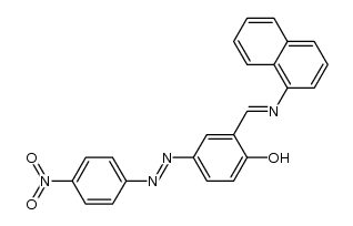 2-((naphthalen-1-ylimino)methyl)-4-((4-nitrophenyl)diazenyl)phenol结构式