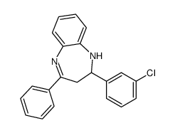 2-(3-chlorophenyl)-4-phenyl-2,3-dihydro-1H-1,5-benzodiazepine结构式