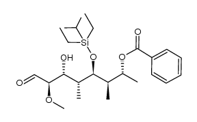 (2R,3R,4R,5R,6R,7R)-7-benzoyloxy-5-diethylisopropylsilyloxy-3-hydroxy-2-methoxy-4,6-dimethyloctanal结构式