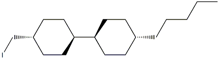 (反式,反式)-4-(碘甲基)-4'-戊基-1,1'-联环己烷结构式