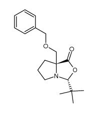 (3R,7aR)-7a-((benzyloxy)methyl)-3-(tert-butyl)tetrahydropyrrolo[1,2-c]oxazol-1(3H)-one Structure