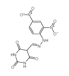 5-Pyrimidinecarboxaldehyde,hexahydro-2,4,6-trioxo-, 5-[2-(2,4-dinitrophenyl)hydrazone]结构式