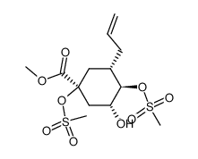 methyl (1S,3S,4R,5R)-3-allyl-5-hydroxy-1,4-bis[(methylsulfonyl)oxy]cyclohexanecarboxylate结构式
