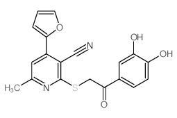 2-[2-(3,4-dihydroxyphenyl)-2-oxoethyl]sulfanyl-4-(furan-2-yl)-6-methylpyridine-3-carbonitrile Structure