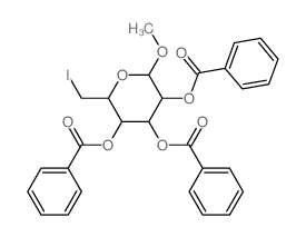 [4,5-dibenzoyloxy-2-(iodomethyl)-6-methoxyoxan-3-yl] benzoate结构式