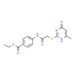 ethyl 4-({[(4-methyl-6-oxo-1,6-dihydropyrimidin-2-yl)sulfanyl]acetyl}amino)benzoate结构式