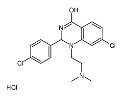 7-chloro-2-(4-chlorophenyl)-1-[2-(dimethylamino)ethyl]-2,3-dihydroquinazolin-4-one,hydrochloride Structure