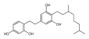 5-[2-(2,4-dihydroxyphenyl)ethyl]-2-(3,7-dimethyloctyl)benzene-1,3-diol结构式