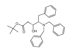 (3R,4S)-tert-butyl 4-(N,N-dibenzylamino)-3-hydroxy-5-phenylpentanoate Structure
