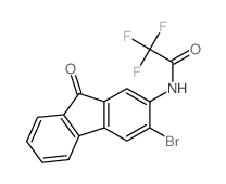 N-(3-bromo-9-oxo-fluoren-2-yl)-2,2,2-trifluoro-acetamide structure