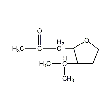(5-异丙基-2-氧杂环戊基)丙酮结构式