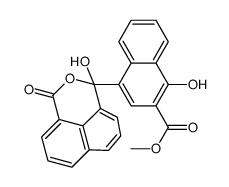 methyl 1-hydroxy-4-(1-hydroxy-3-oxo-1H,3H-naphtho[1,8-cd]pyran-1-yl)-2-naphthoate structure