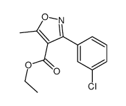Ethyl 3-(3-chlorophenyl)-5-methyl-1,2-oxazole-4-carboxylate结构式
