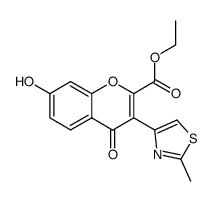 7-hydroxy-3-(2-methyl-thiazol-4-yl)-4-oxo-4H-chromene-2-carboxylic acid ethyl ester Structure