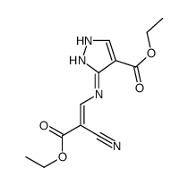 (E)-3-[(2-Cyano-3-ethoxy-3-oxo-1-propenyl)amino]-1H-pyrazole-4-carboxylic Acid Ethyl Ester Structure