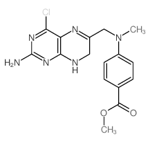 Benzoicacid, 4-[[(2-amino-4-chloro-7,8-dihydro-6-pteridinyl)methyl]methylamino]-,methyl ester Structure