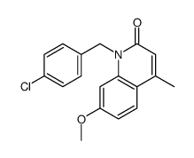 1-[(4-chlorophenyl)methyl]-7-methoxy-4-methylquinolin-2-one结构式