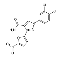 1-(3,4-dichloro-phenyl)-3-(5-nitro-furan-2-yl)-1H-pyrazole-4-carboxylic acid amide结构式