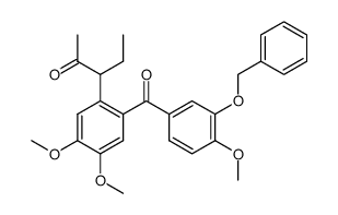 3-(4,5-dimethoxy-2-{[4-methoxy-3-(phenylmethoxy)phenyl] carbonyl}phenyl)pentan-2-one结构式