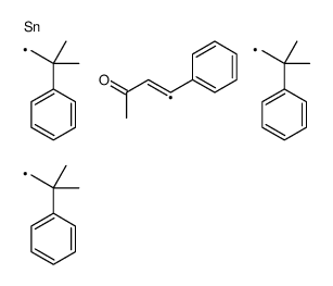 4-phenyl-4-tris(2-methyl-2-phenylpropyl)stannylbut-3-en-2-one Structure