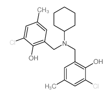 2-chloro-6-[[(3-chloro-2-hydroxy-5-methyl-phenyl)methyl-cyclohexyl-amino]methyl]-4-methyl-phenol Structure