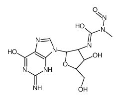 3-[(2R,3R,4S,5R)-2-(2-amino-6-oxo-3H-purin-9-yl)-4-hydroxy-5-(hydroxym ethyl)oxolan-3-yl]-1-methyl-1-nitroso-urea结构式