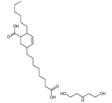 5-carboxy-4-hexylcyclohex-2-ene-1-octanoic acid, compound with 2,2'-iminodiethanol (1:1)结构式