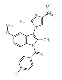 Methanone,(4-chlorophenyl)[5-methoxy-2-methyl-3-(2-methyl-4-nitro-1H-imidazol-1-yl)-1H-indol-1-yl]- picture