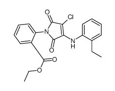 ethyl 2-[3-chloro-4-(2-ethylanilino)-2,5-dioxopyrrol-1-yl]benzoate结构式