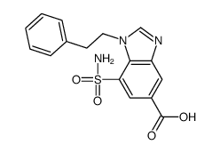 1-(2-phenylethyl)-7-sulfamoylbenzimidazole-5-carboxylic acid结构式