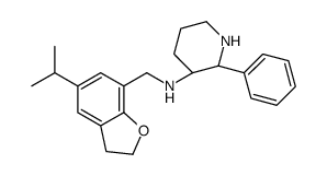 (2S,3S)-2-phenyl-N-[(5-propan-2-yl-2,3-dihydro-1-benzofuran-7-yl)methyl]piperidin-3-amine结构式