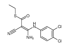 S-ethyl 3-amino-2-cyano-3-(3,4-dichlorophenylamino)propenethioate结构式