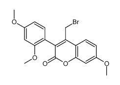 4-(bromomethyl)-3-(2,4-dimethoxyphenyl)-7-methoxychromen-2-one结构式
