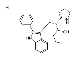 4,5-dihydro-1H-imidazol-2-yl-(1-hydroxybutyl)-[(2-phenyl-1H-indol-3-yl)methyl]azanium,iodide结构式