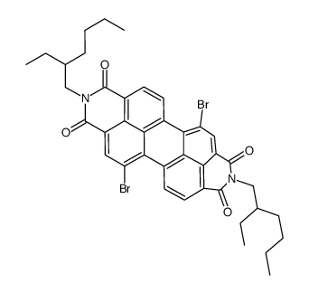 N,N'-Bis(2-ethylhexyloxy)-1,7-dibromo-3,4,9,10-perylene diimide structure