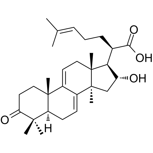 16R-Hydroxy-3-oxolanosta7,9(11),24-trien-21-oic acid结构式