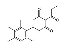 2-propanoyl-5-(2,3,4,6-tetramethylphenyl)cyclohexane-1,3-dione Structure